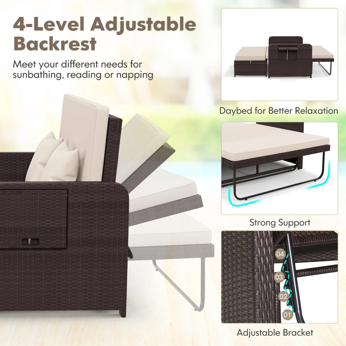 Patio Rattan Daybed Set – image 8