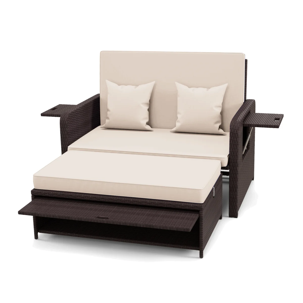 Patio Rattan Daybed Set – image 1