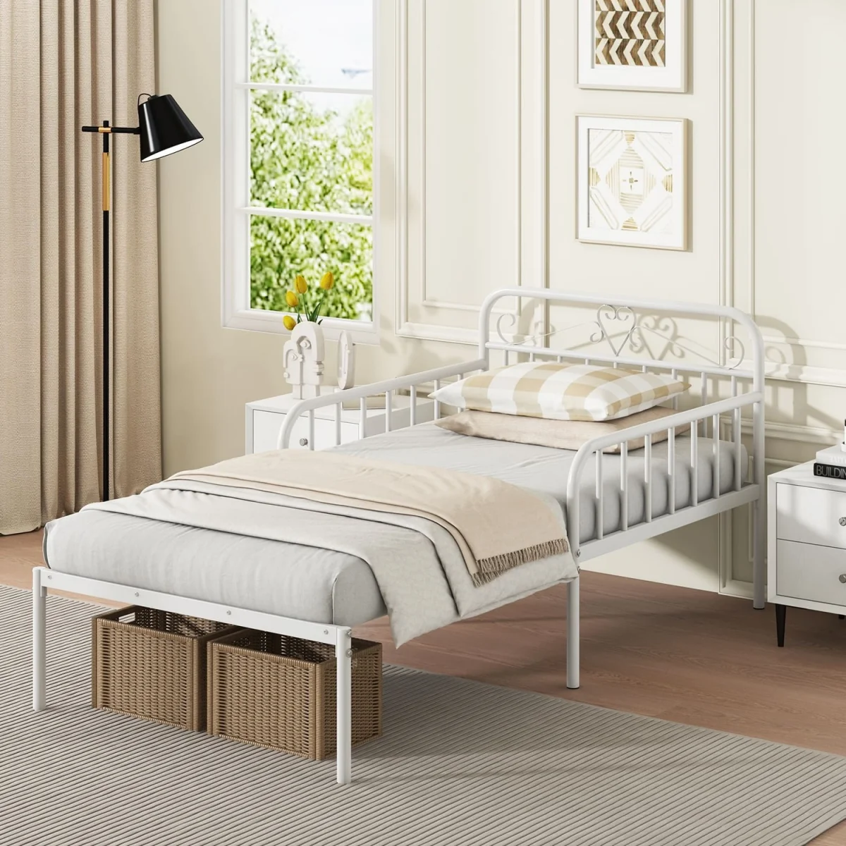 Metal Daybed Extendable Daybed - White – image 2