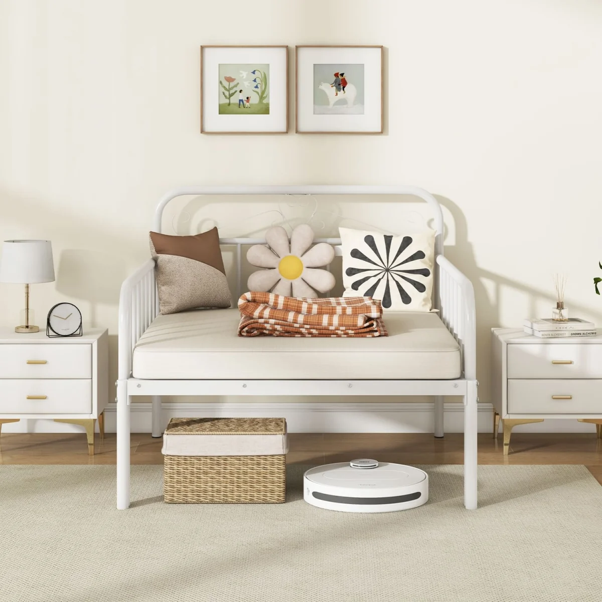 Metal Daybed Extendable Daybed - White – image 3