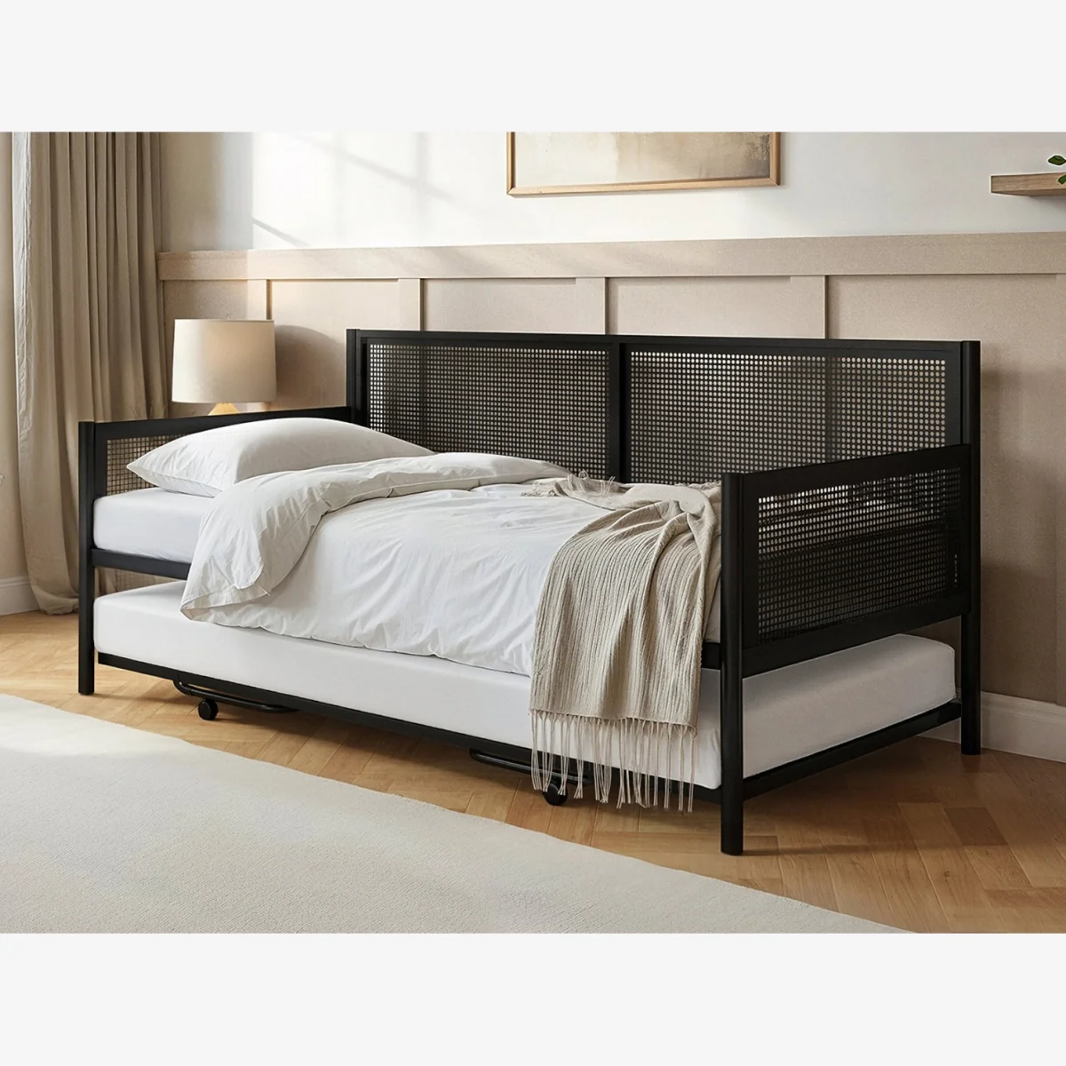 Clay Metal Daybed with Trundle - Black