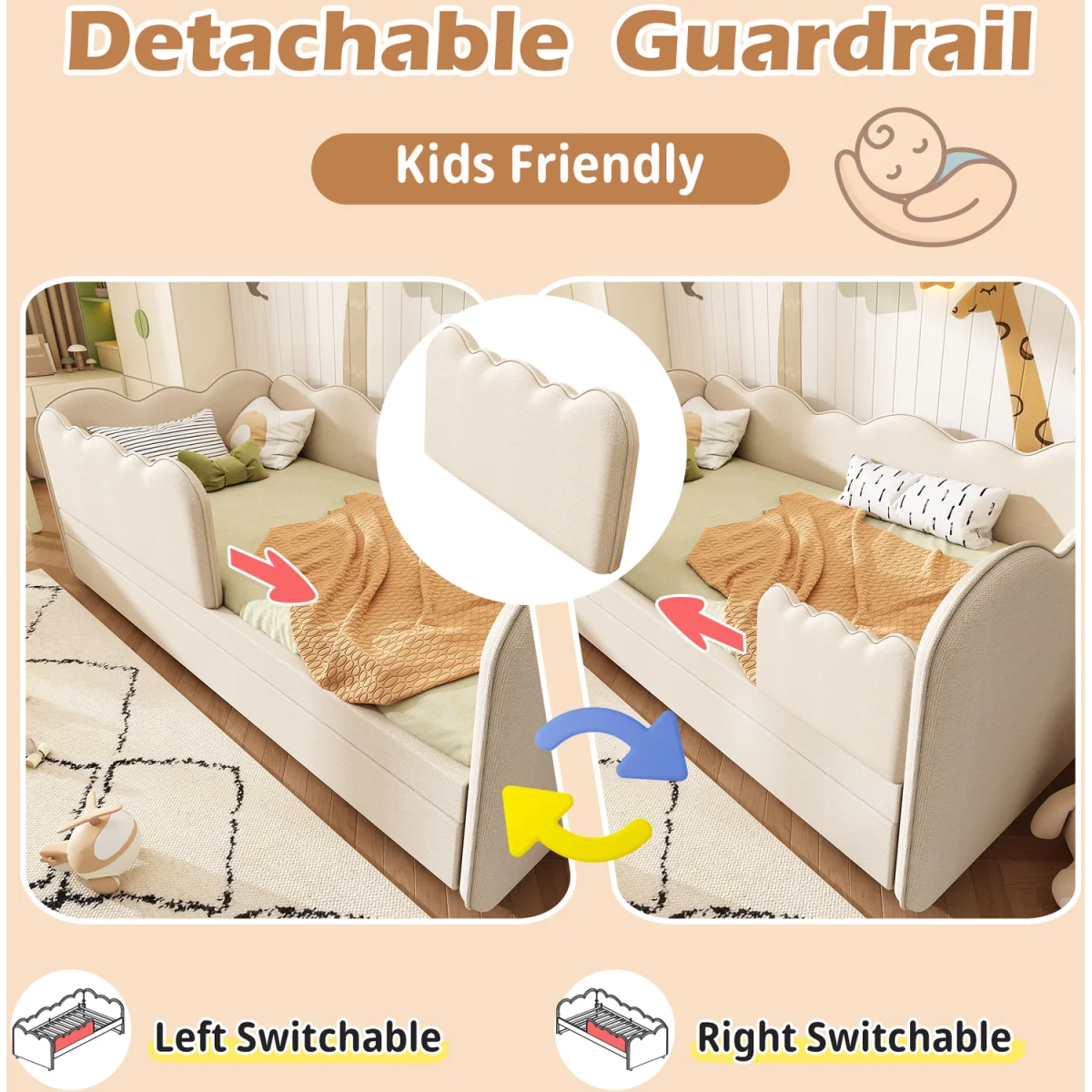Cloud-Shaped Daybed - Beige – image 5