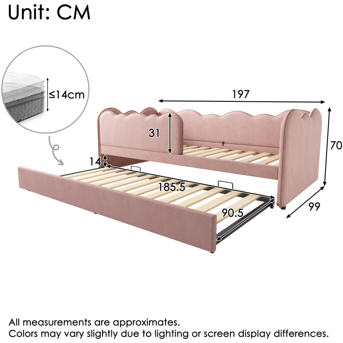 Cloud-Shaped Daybed - Beige – image 9