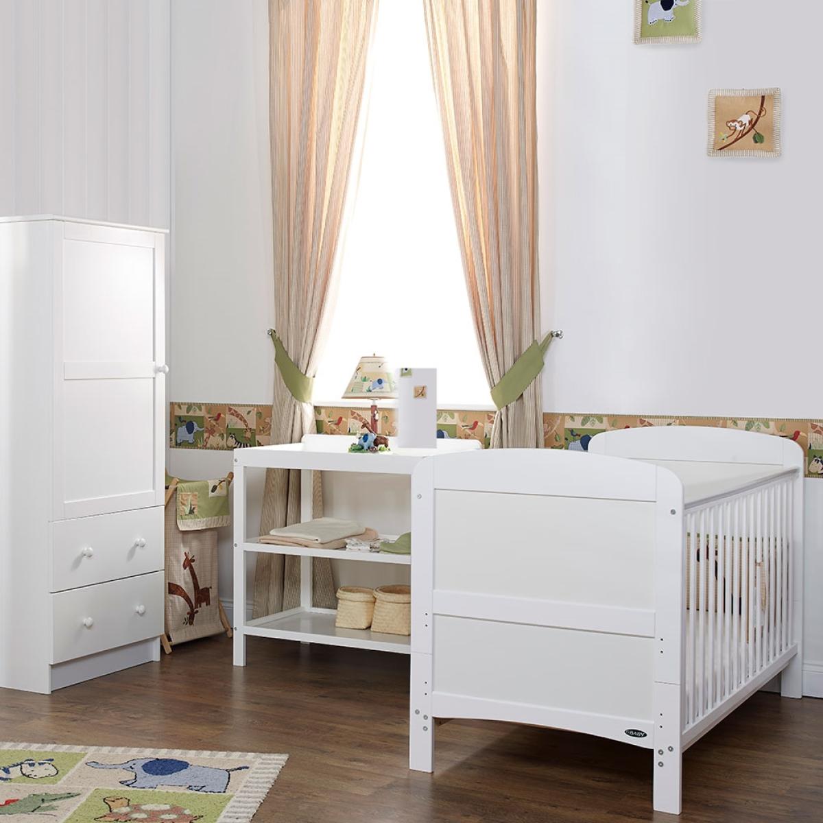 Obaby Grace Cot Bed 3 Piece Nursery Furniture Set - White – image 7