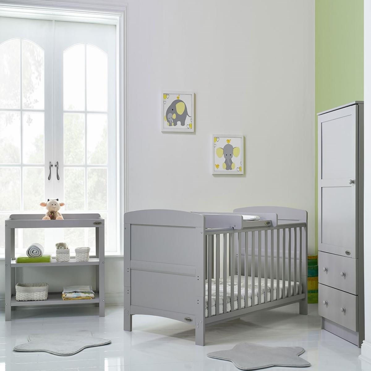 Obaby Grace Cot Bed 3 Piece Nursery Furniture Set - White – image 1