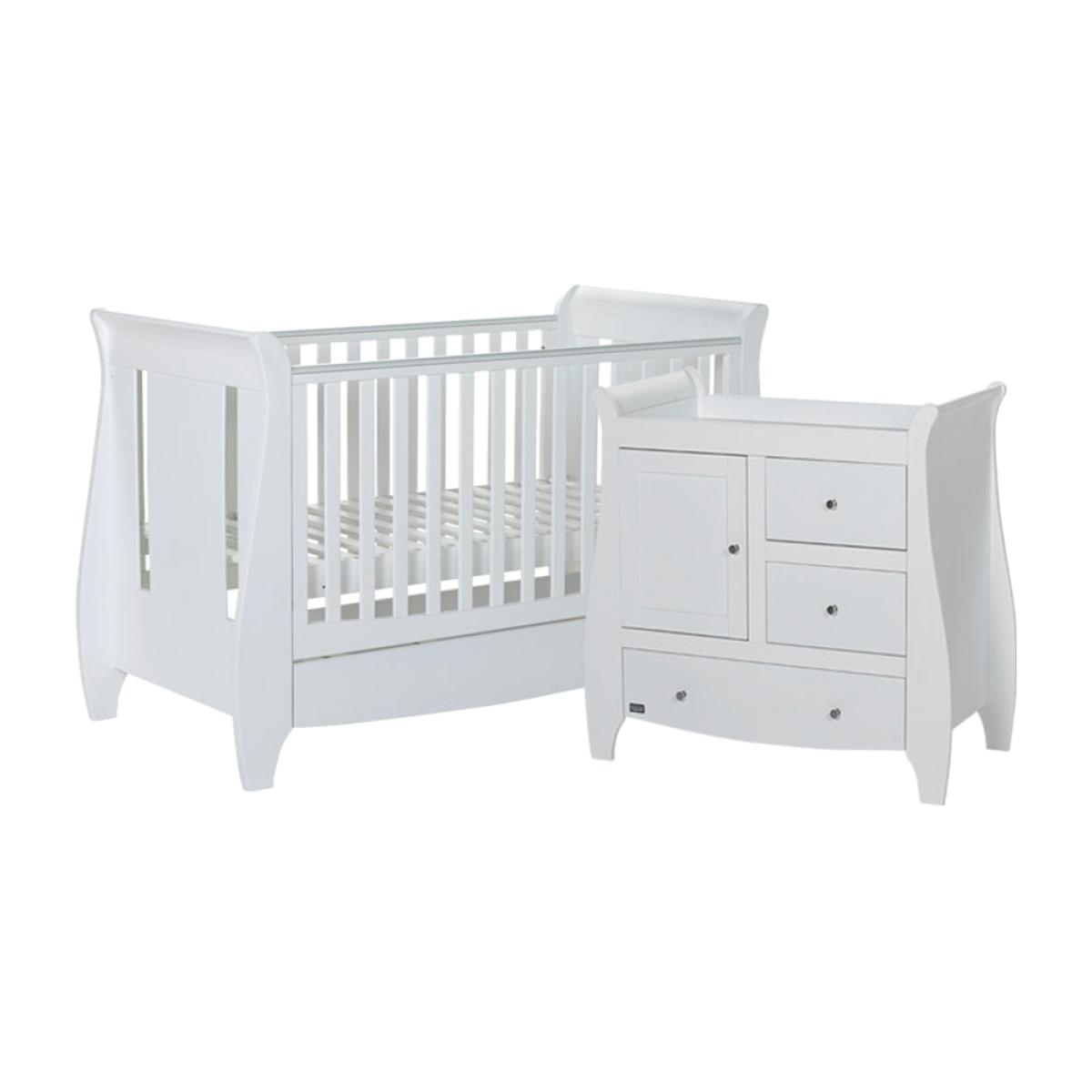 Tutti Bambini Katie Cot Bed 2 Piece Nursery Set in White – image 1