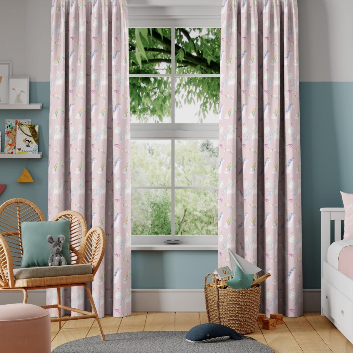 Little Adventurers Unicorn Made to Measure Curtains Unicorn Pink – image 2