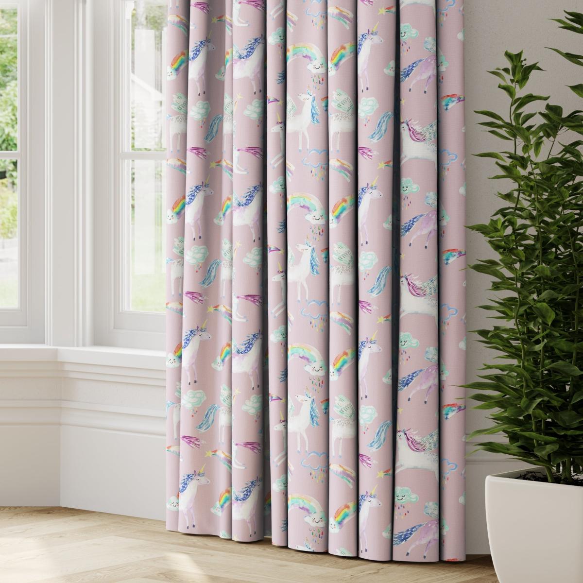 Little Adventurers Unicorn Made to Measure Curtains Unicorn Pink – image 1