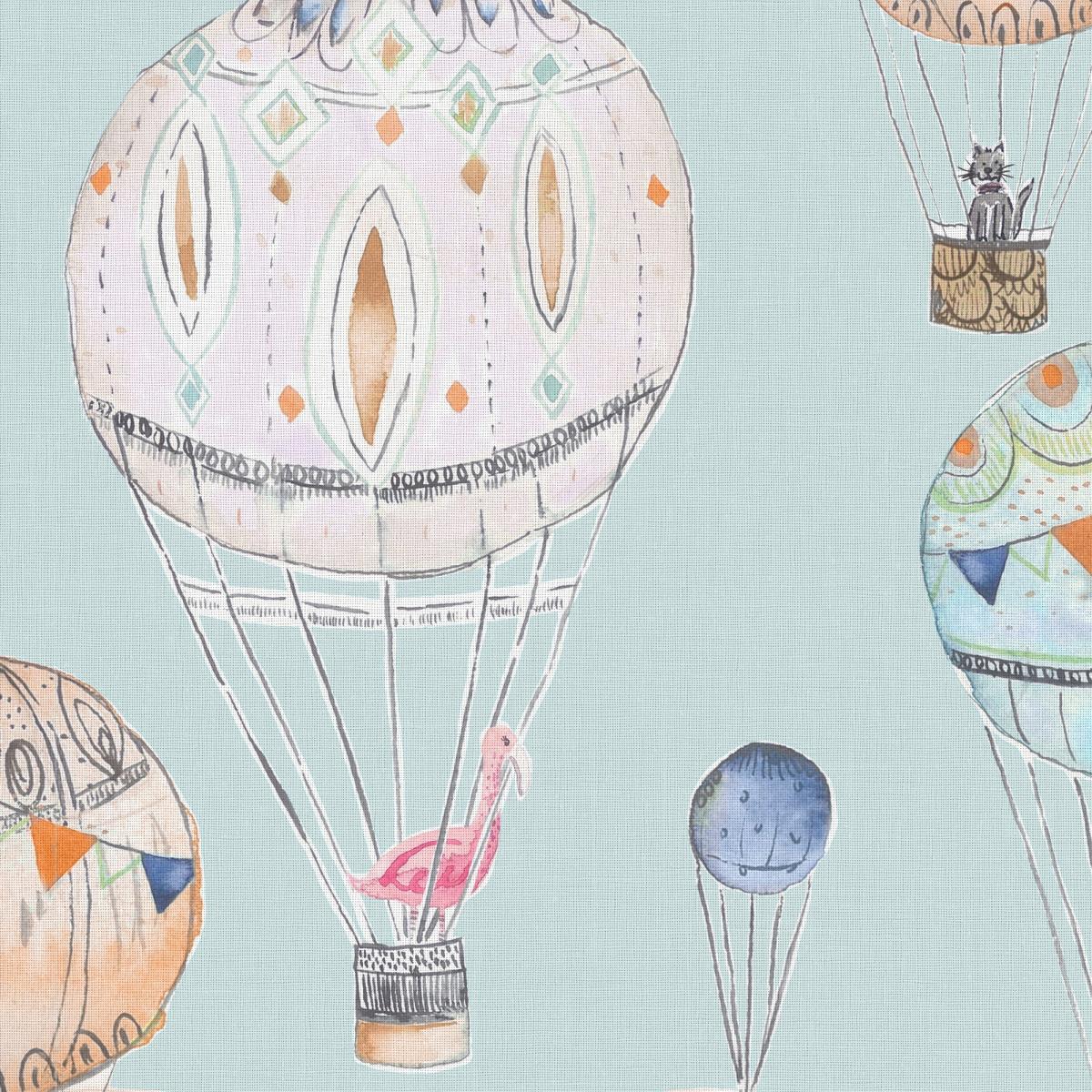 Little Adventurers Hot Air Balloon Made to Measure Curtains Hot Air Balloon Sky – image 3