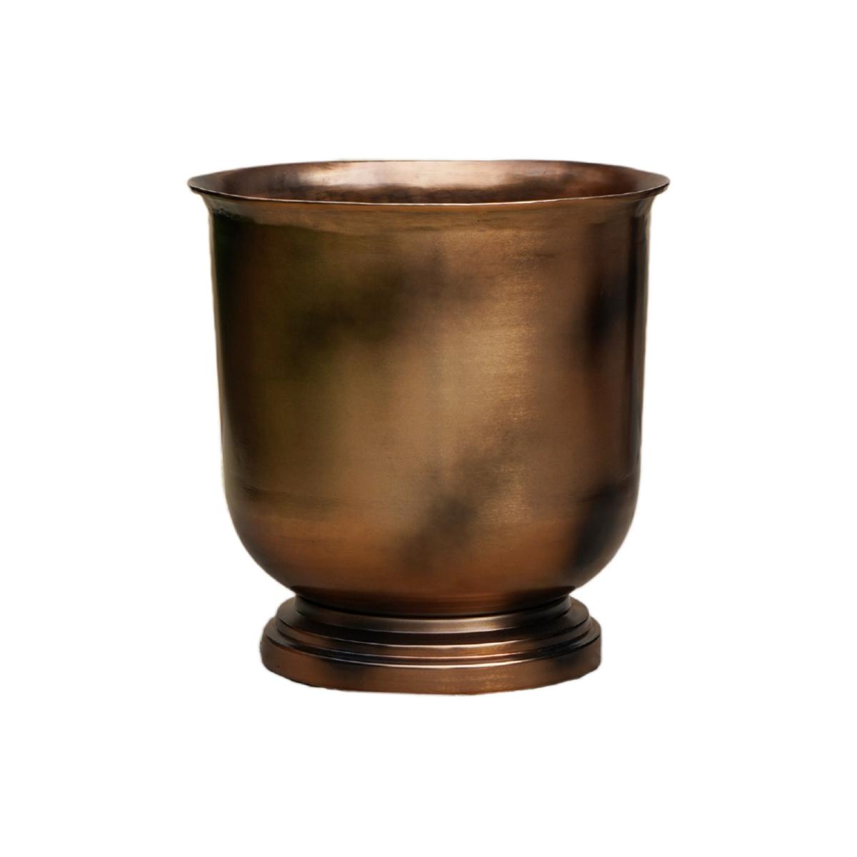 Small Copper Outdoor Metal Urn Hampton- Ivyline – image 3