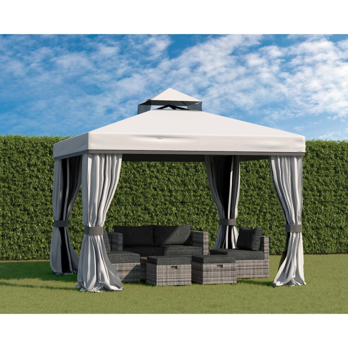 3x3m Grey Gazebo with Curtains and Mosquito Net – image 5