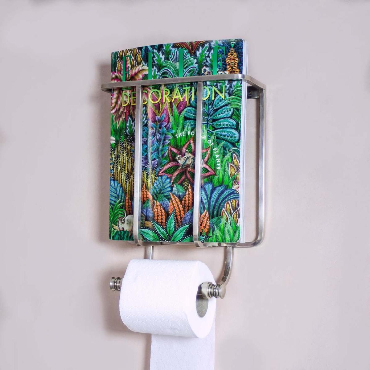 Baldwin Antique Gold Magazine and Toilet Roll Holder – image 2