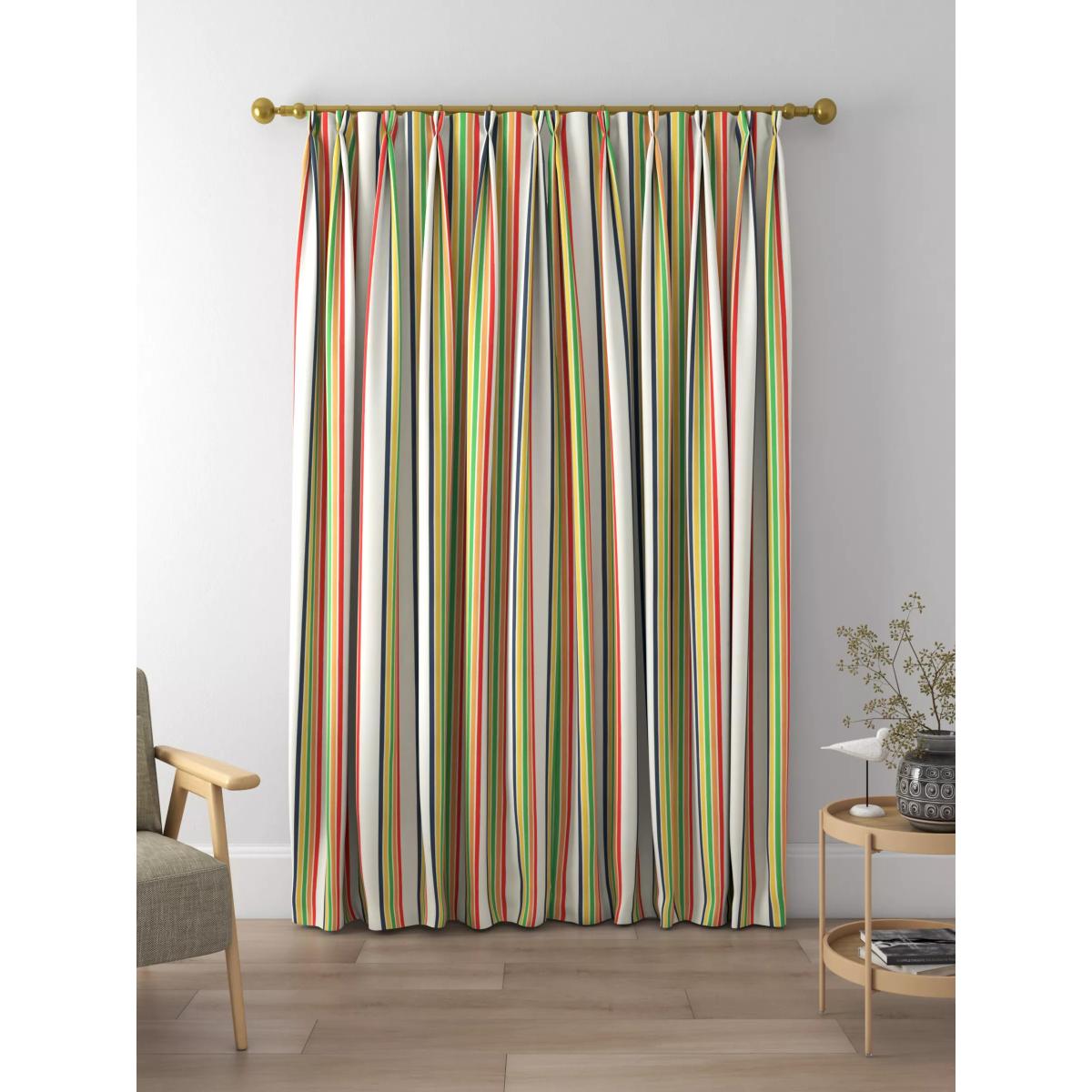 Harlequin Helter Skelter Stripe Made to Measure Curtains and Roman Blind, Navy/Poppy/Apricot – image 3