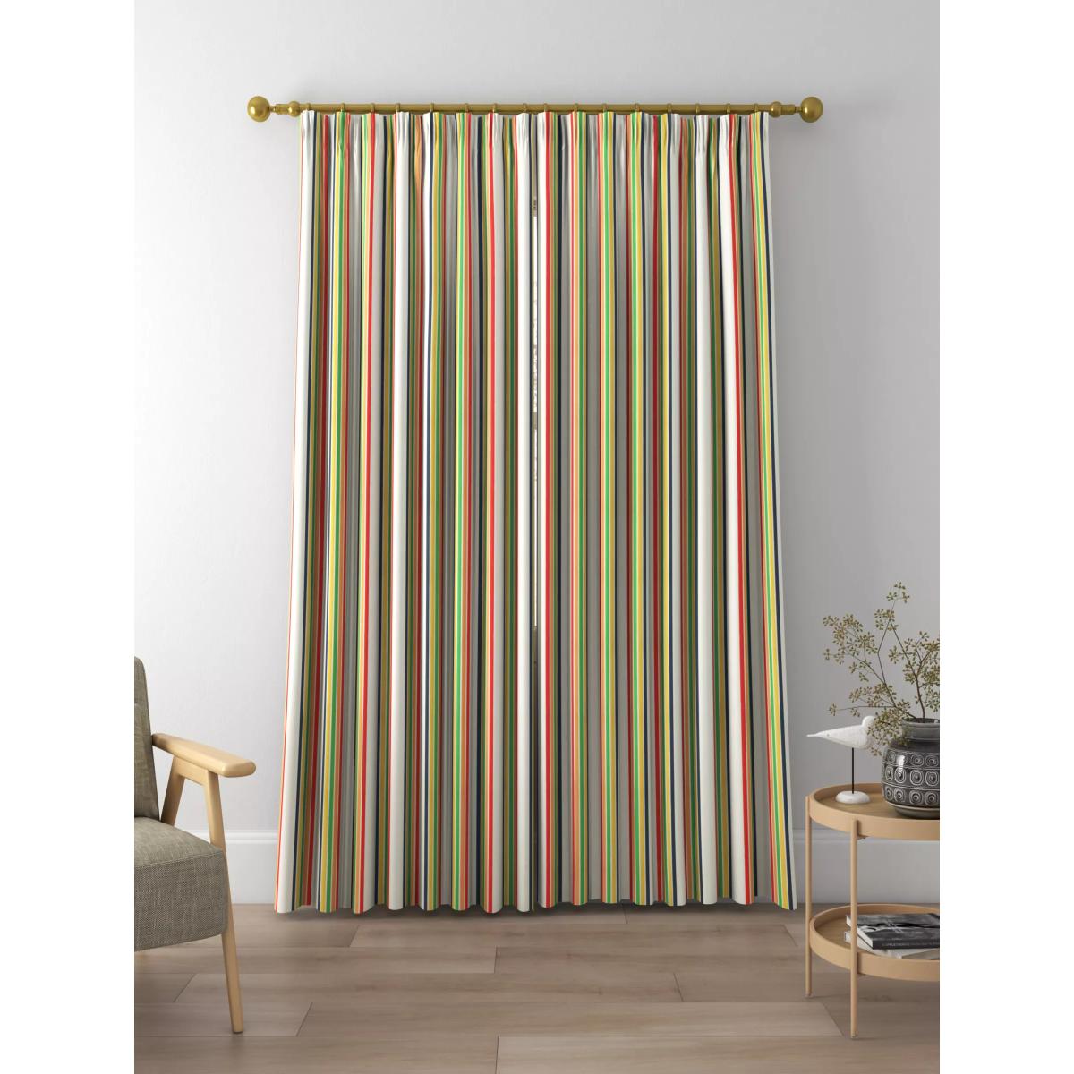 Harlequin Helter Skelter Stripe Made to Measure Curtains and Roman Blind, Navy/Poppy/Apricot – image 5