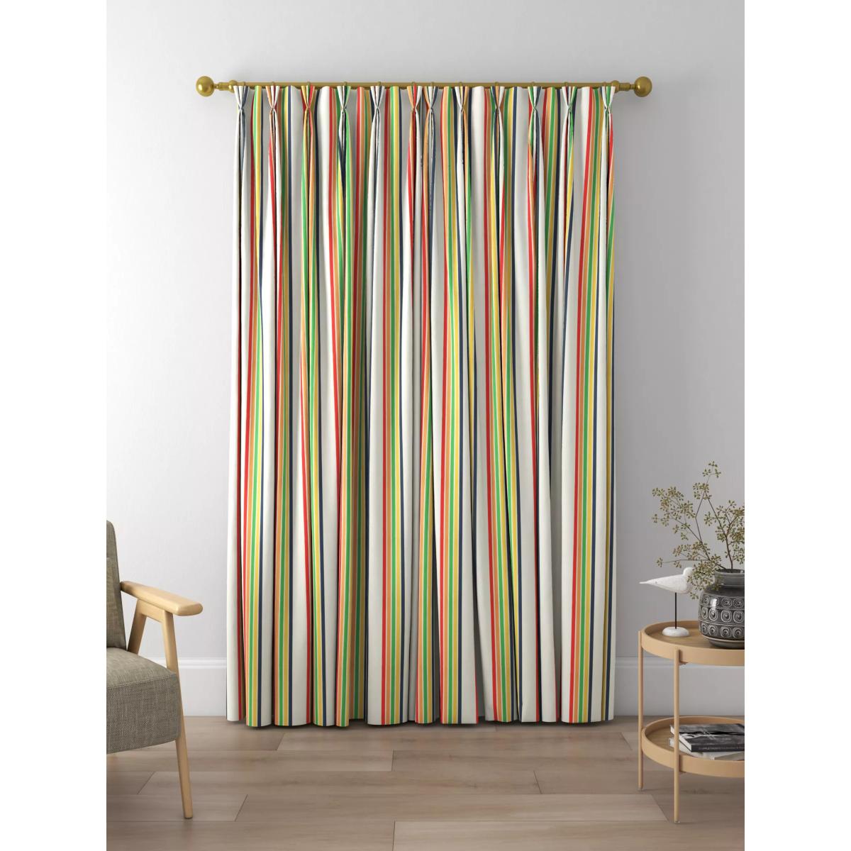 Harlequin Helter Skelter Stripe Made to Measure Curtains and Roman Blind, Navy/Poppy/Apricot – image 6