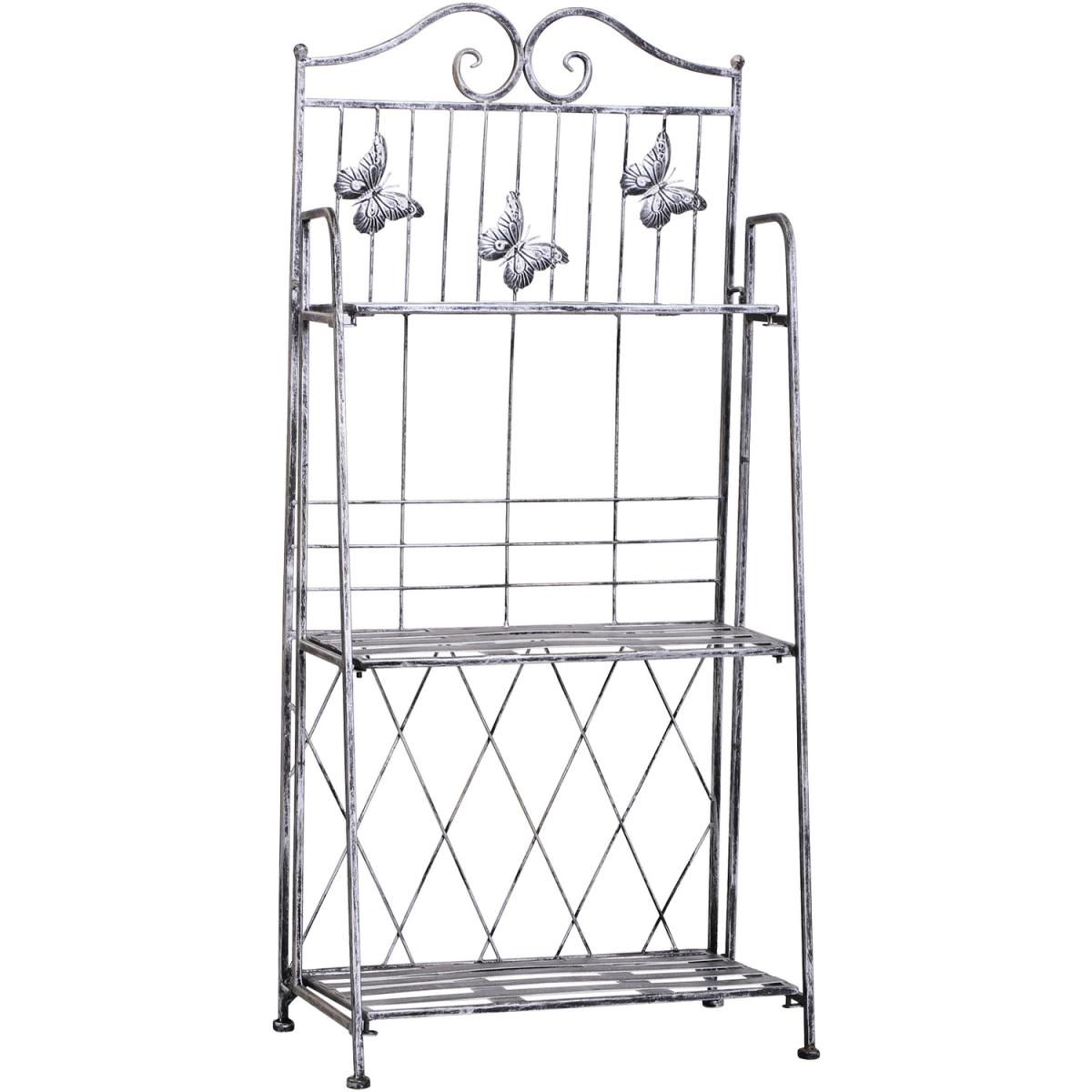 3 Tier Metal Folding Plant Stand  - Silver Grey – image 5