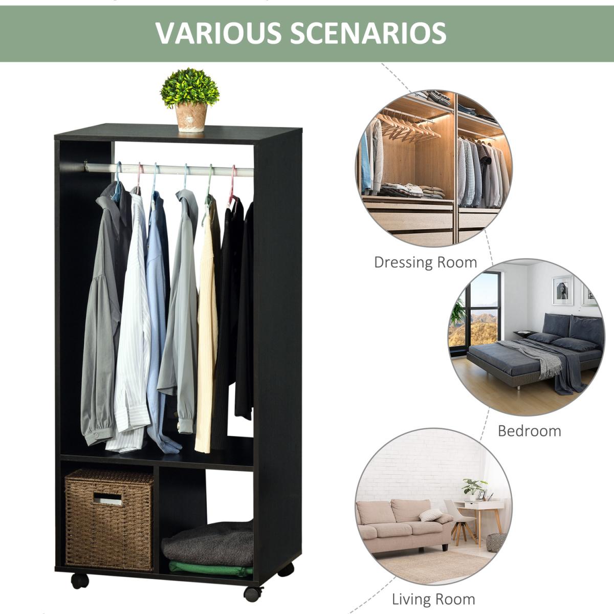 Open Wardrobe Clothes Rail - Blakc – image 5