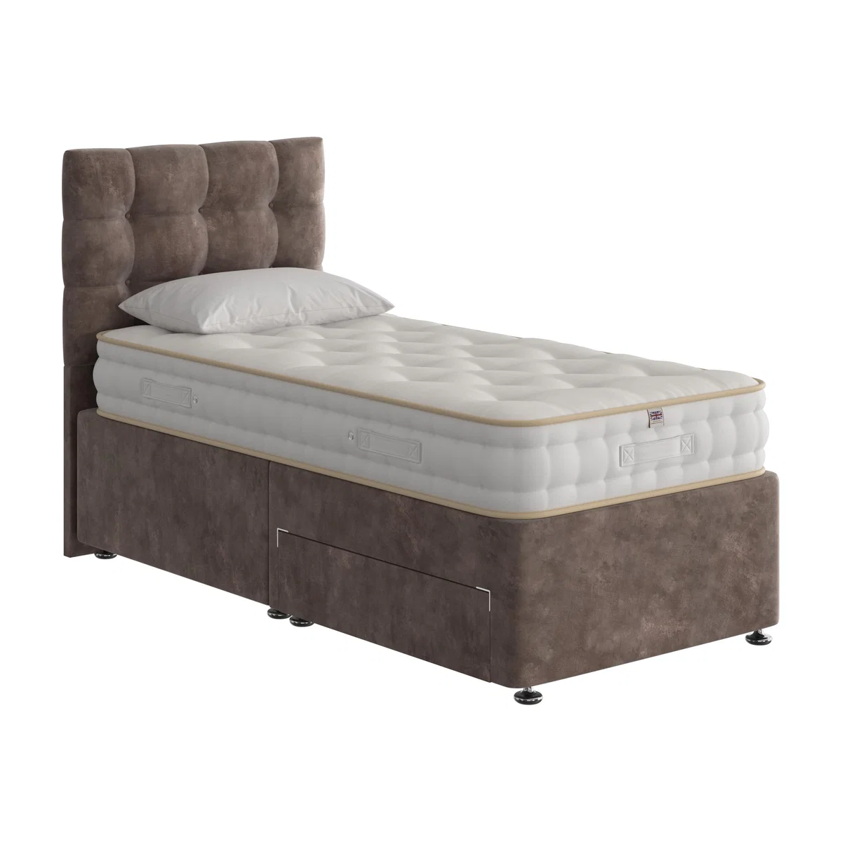 The Handmade Bed Company - Boutique Ortho Divan Set - Single - Brown – image 1