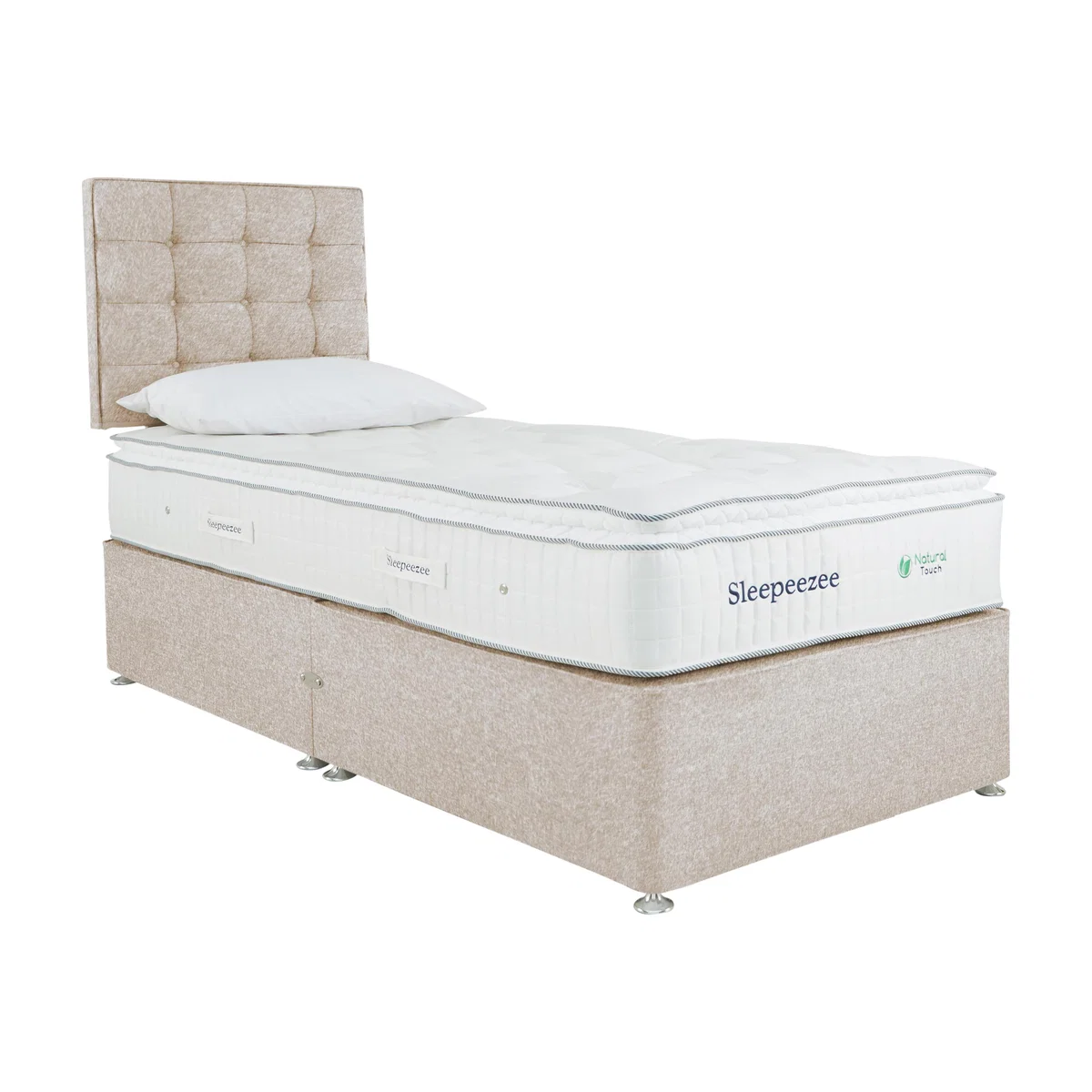 Sleepeezee - Natural Touch 2000 Pillowtop Divan Set - Single - Cream – image 1
