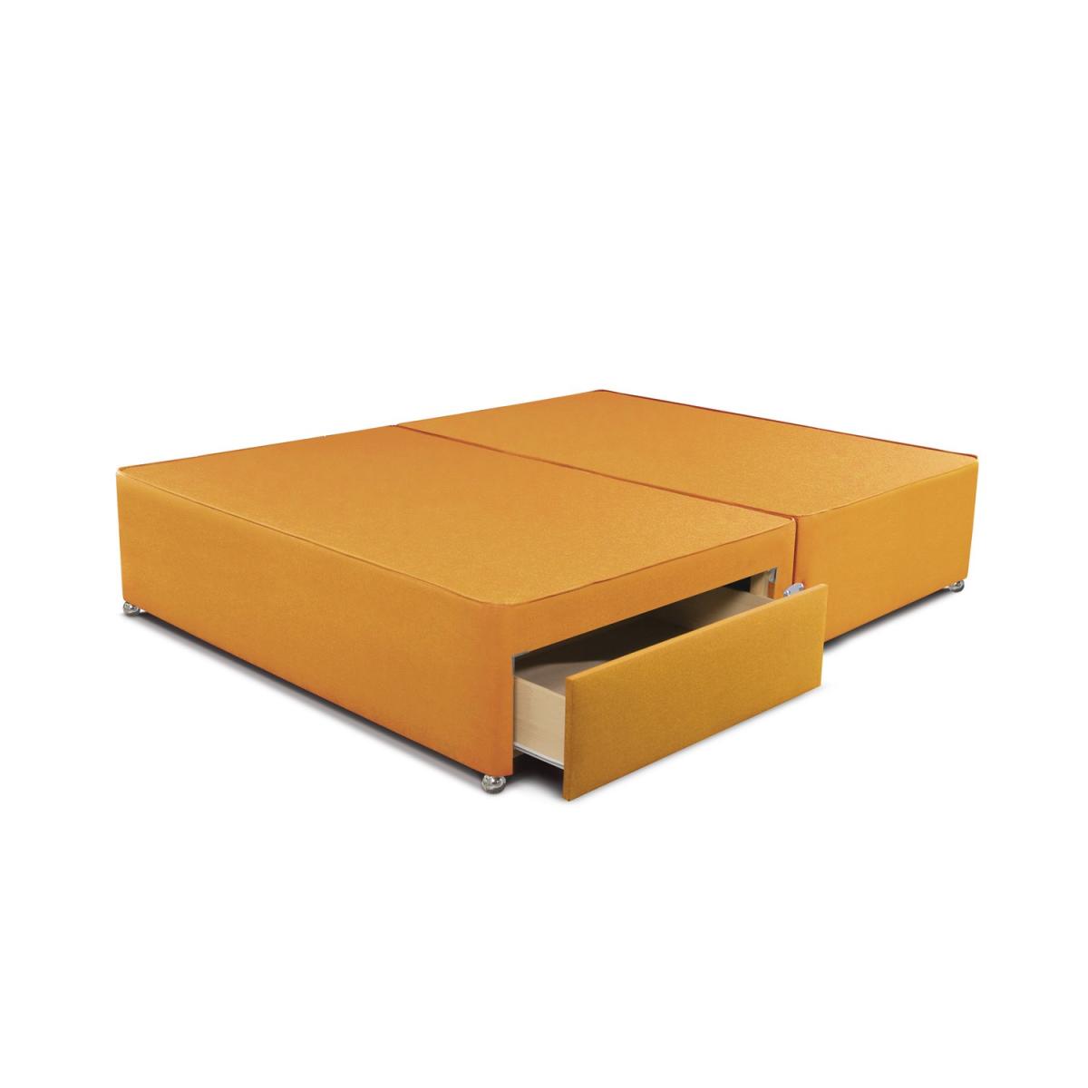 Sleepeezee King Size Divan Bed in Tweed Mustard with Cooler Pinnacle 1000 Mattress – image 2