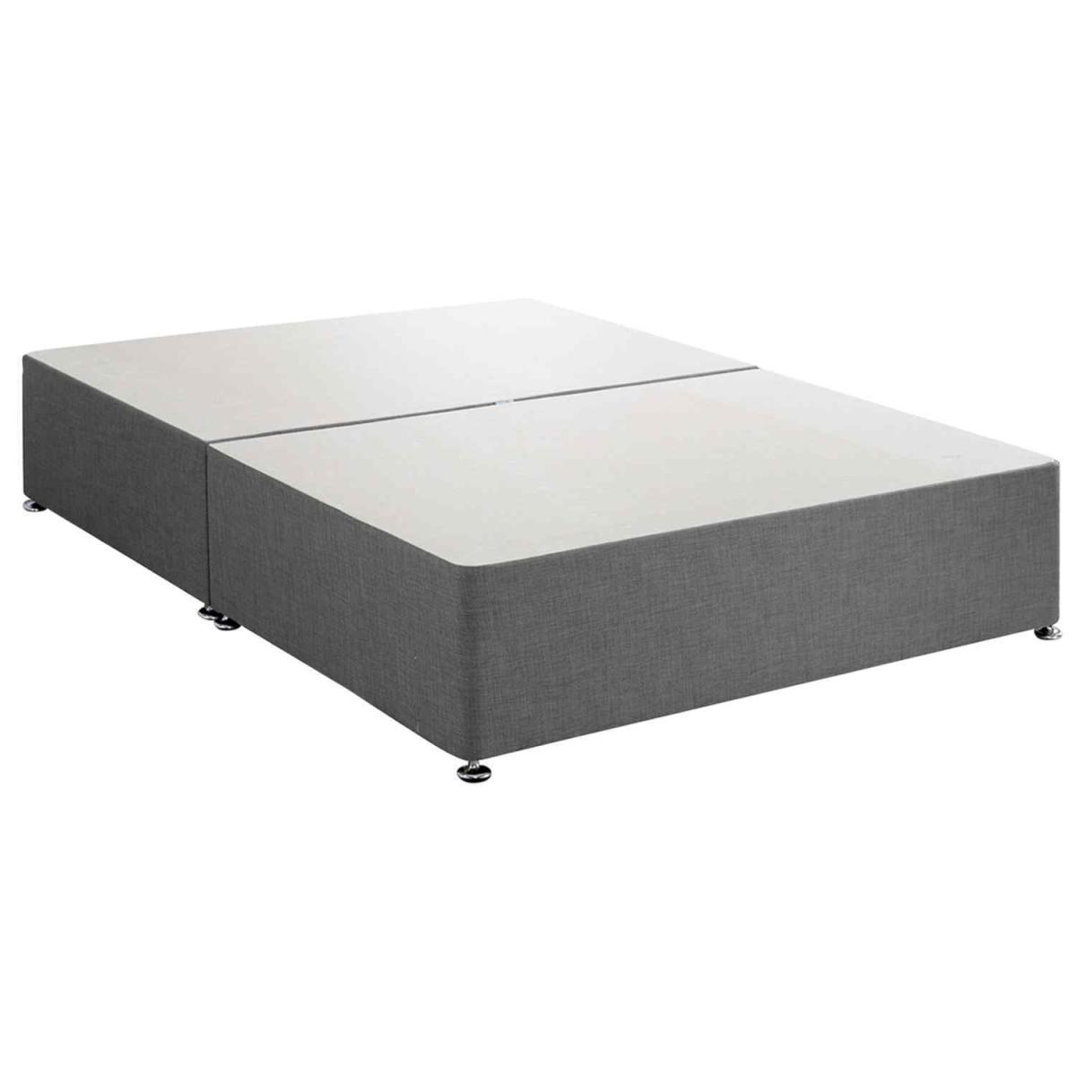 Amara Divan Base Only - Plush Fabric, 2 Drawers Left Side - Silver / Single – image 2