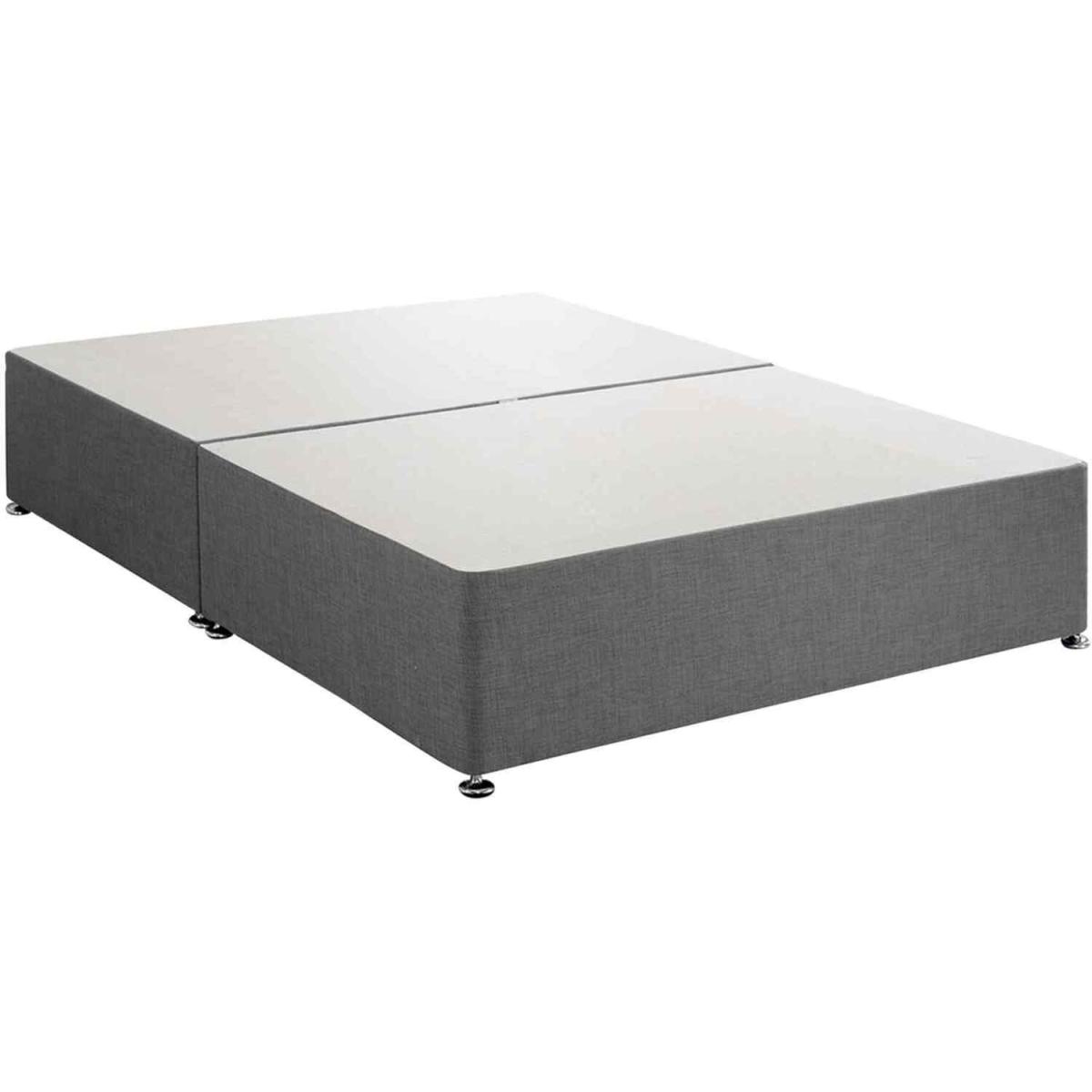 Amara Divan Base Only - Plush Fabric, 2 Drawers Right Side - Steel / Single – image 2