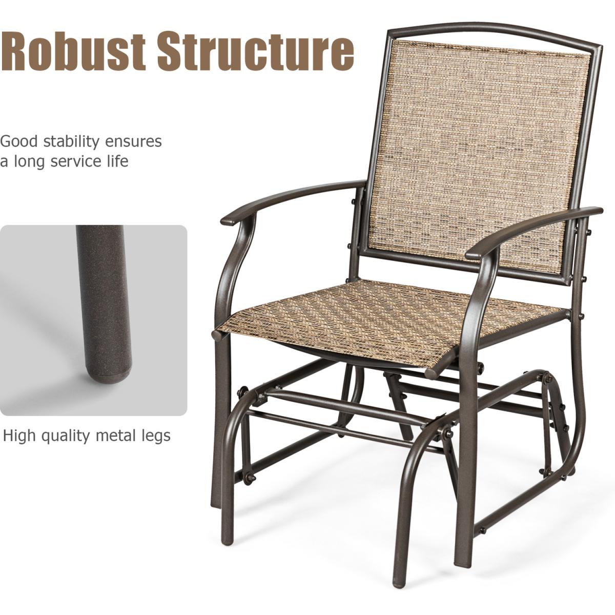 Costway Rocking Chair - Brown - Brown – image 4