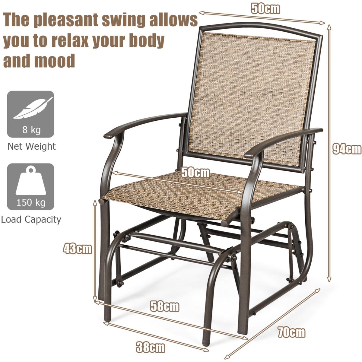 Costway Rocking Chair - Brown - Brown – image 7