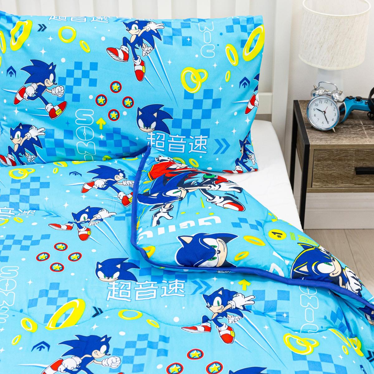 Sonic the Hedgehog Single Coverless 10.5 Tog Duvet with Pillowcase Blue – image 2