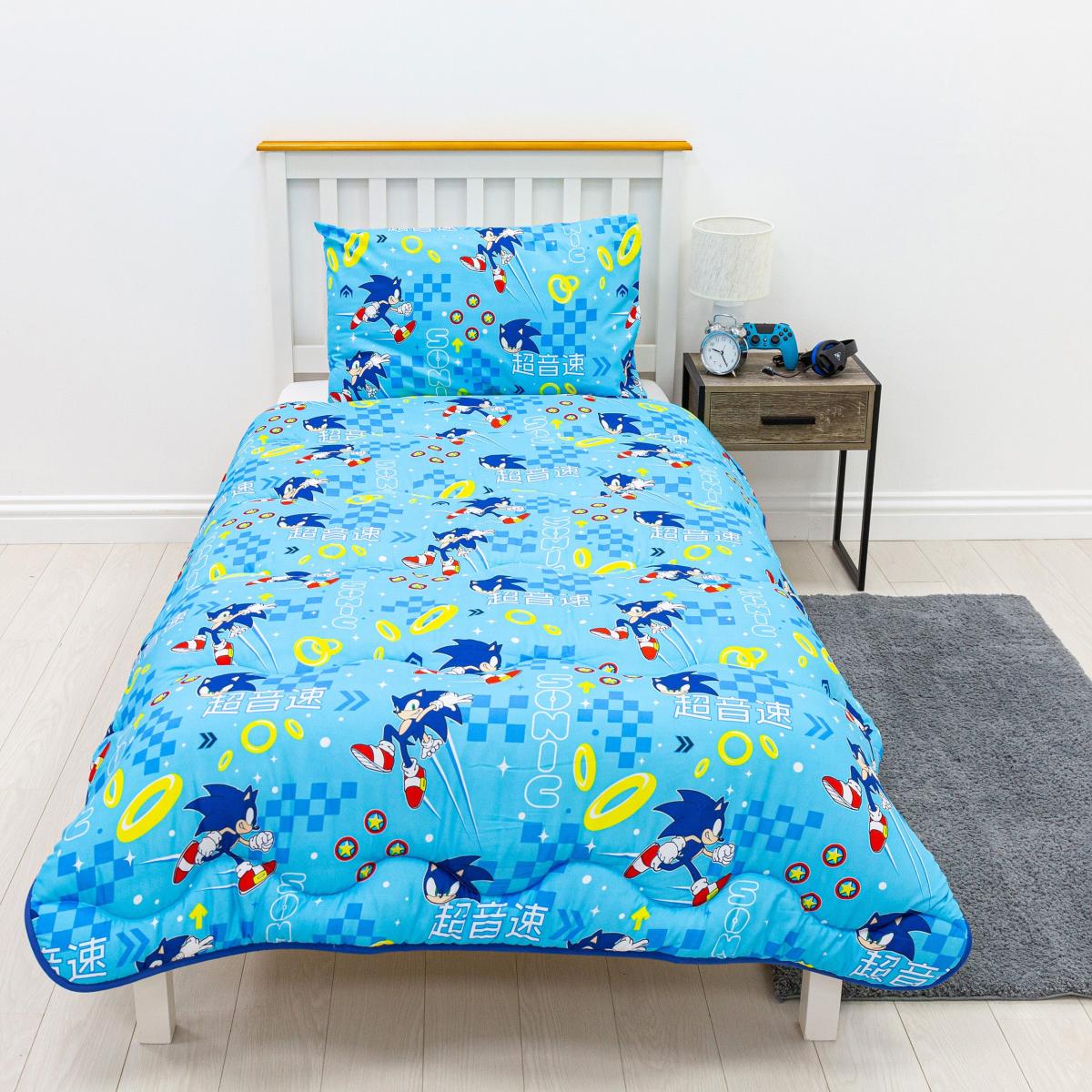 Sonic the Hedgehog Single Coverless 10.5 Tog Duvet with Pillowcase Blue – image 3
