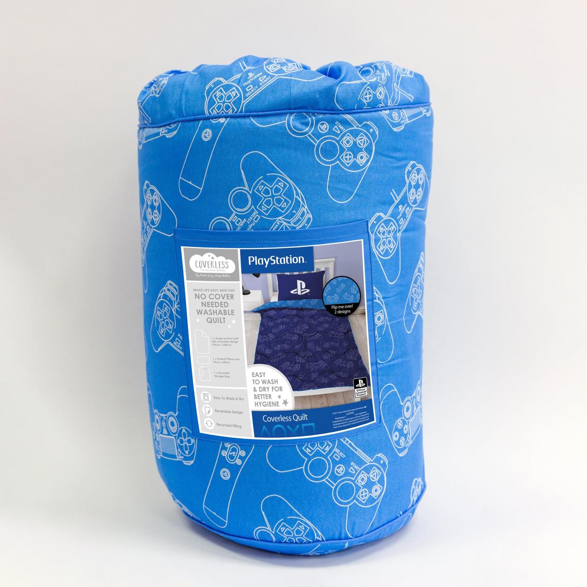 Playstation Single Coverless 10.5 Tog Duvet with Pillowcase Blue – image 4