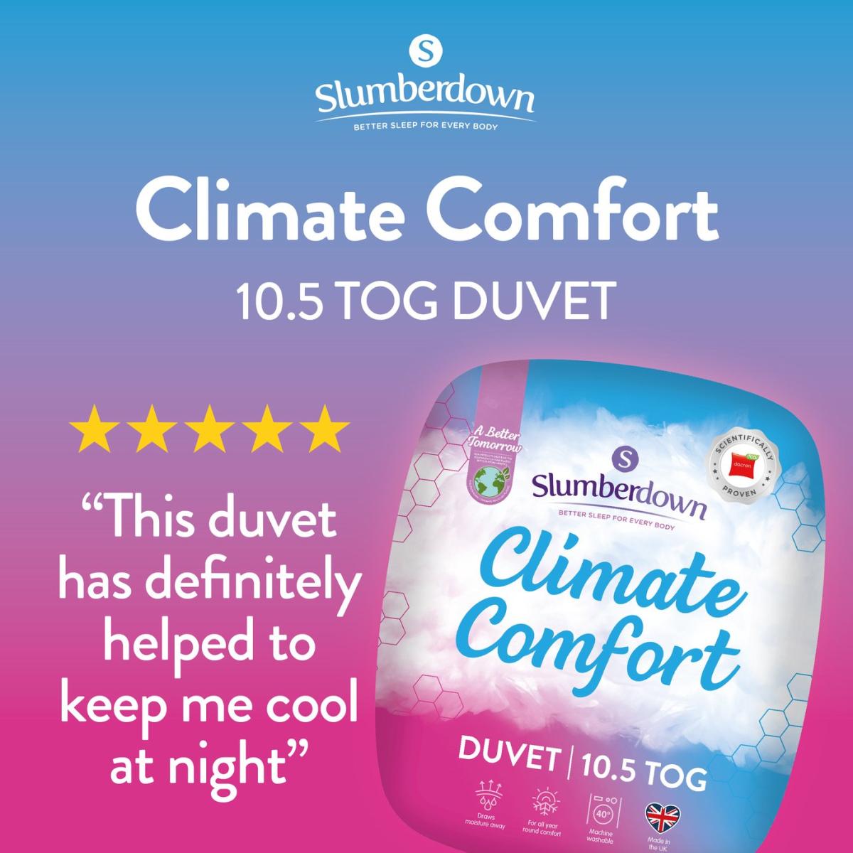 Slumberdown Climate Comfort 10.5 Tog Duvet - Single – image 2