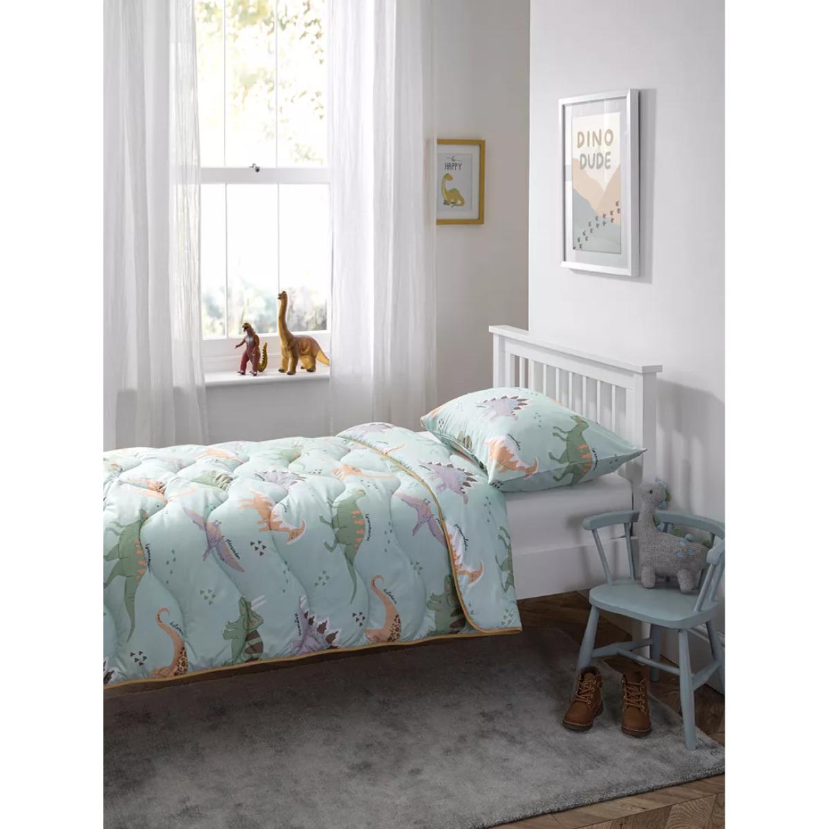 Night Lark Junior Dino Safari Coverless Duvet Set, 4.5 Tog, Single, Green/Multi – image 2