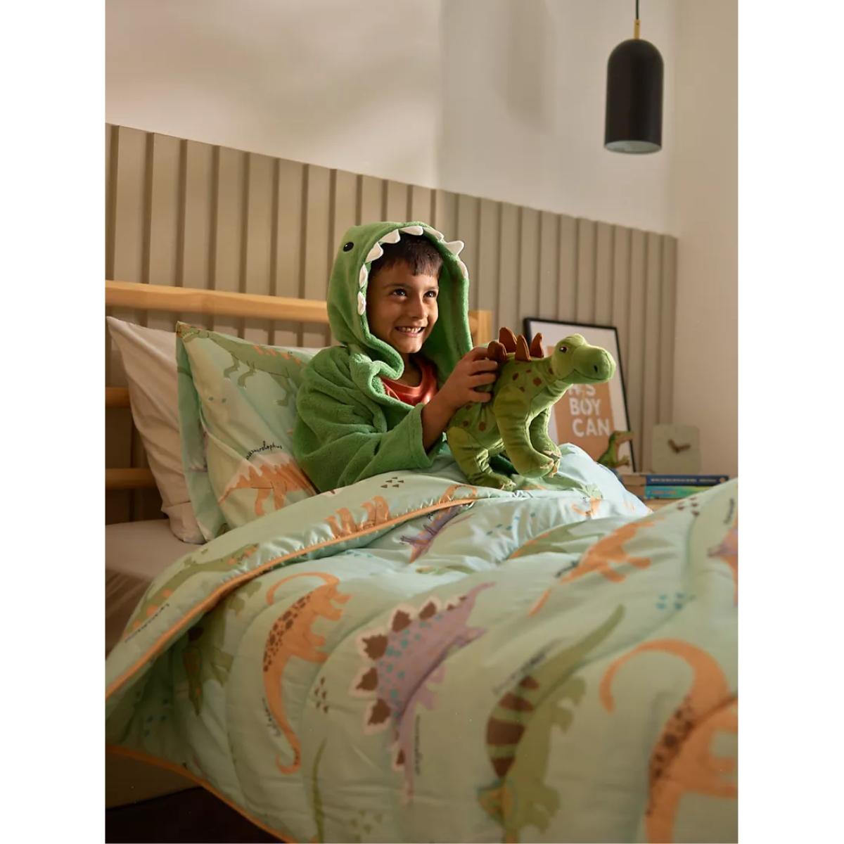 Night Lark Junior Dino Safari Coverless Duvet Set, 4.5 Tog, Single, Green/Multi – image 3