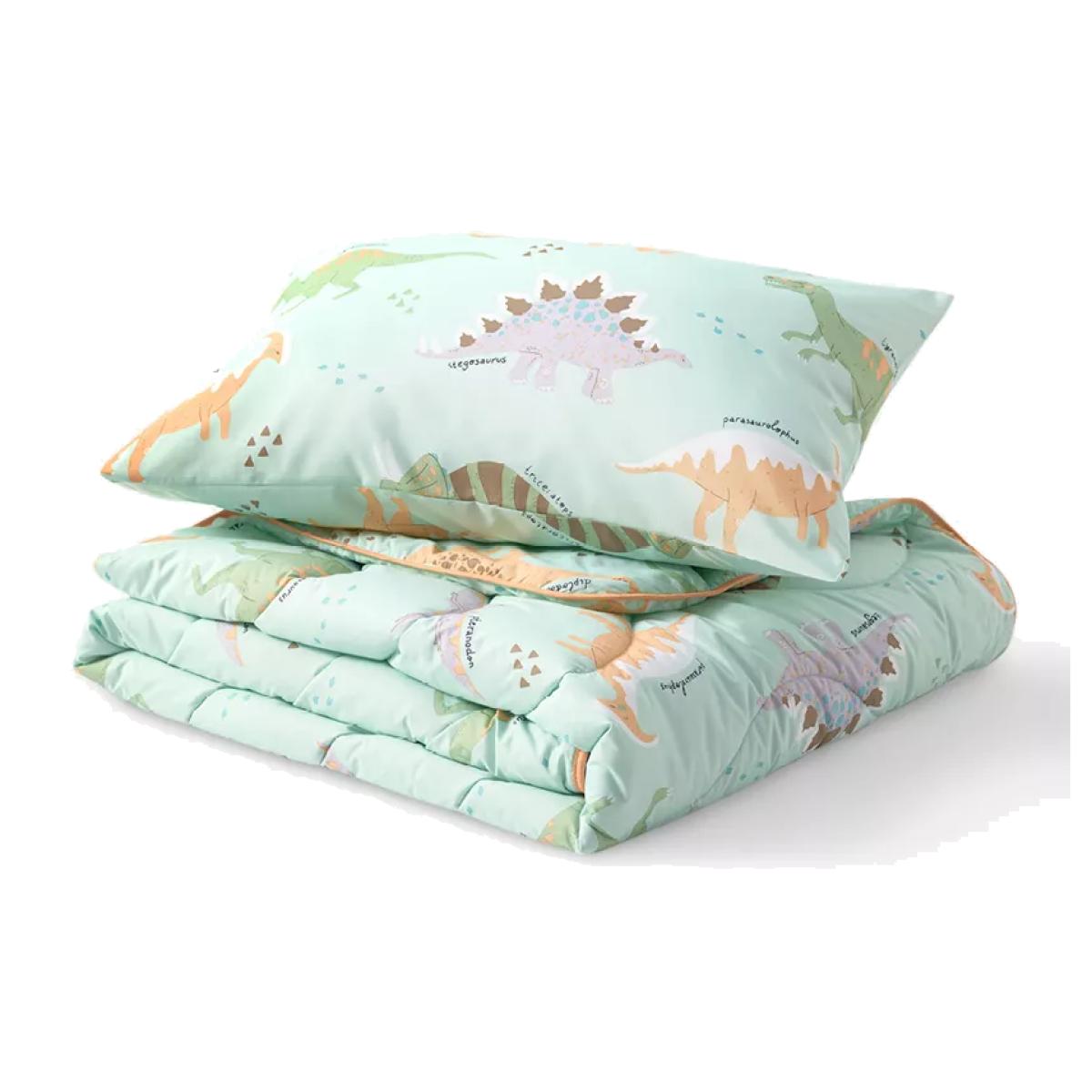 Night Lark Junior Dino Safari Coverless Duvet Set, 4.5 Tog, Single, Green/Multi – image 1