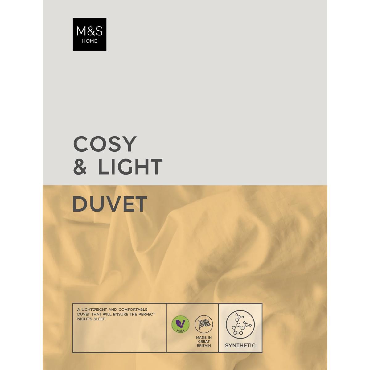 M&S Cosy & Light 13.5 Tog Duvet - SGL - White, White – image 2