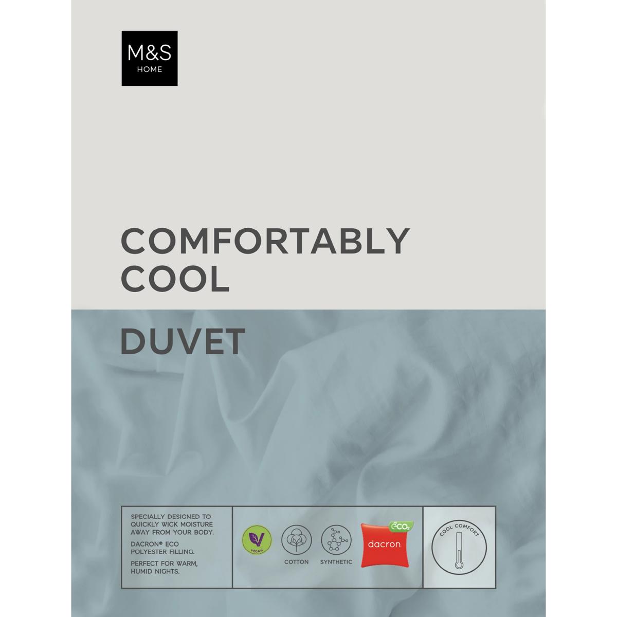 M&S Comfortably Cool 6 Tog Duvet - SGL - White, White – image 2