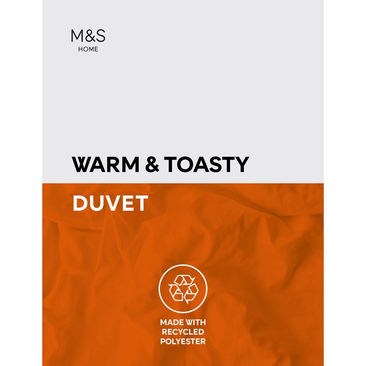 M&S Warm & Toasty 10.5 Tog Duvet - SGL - White, White – image 3