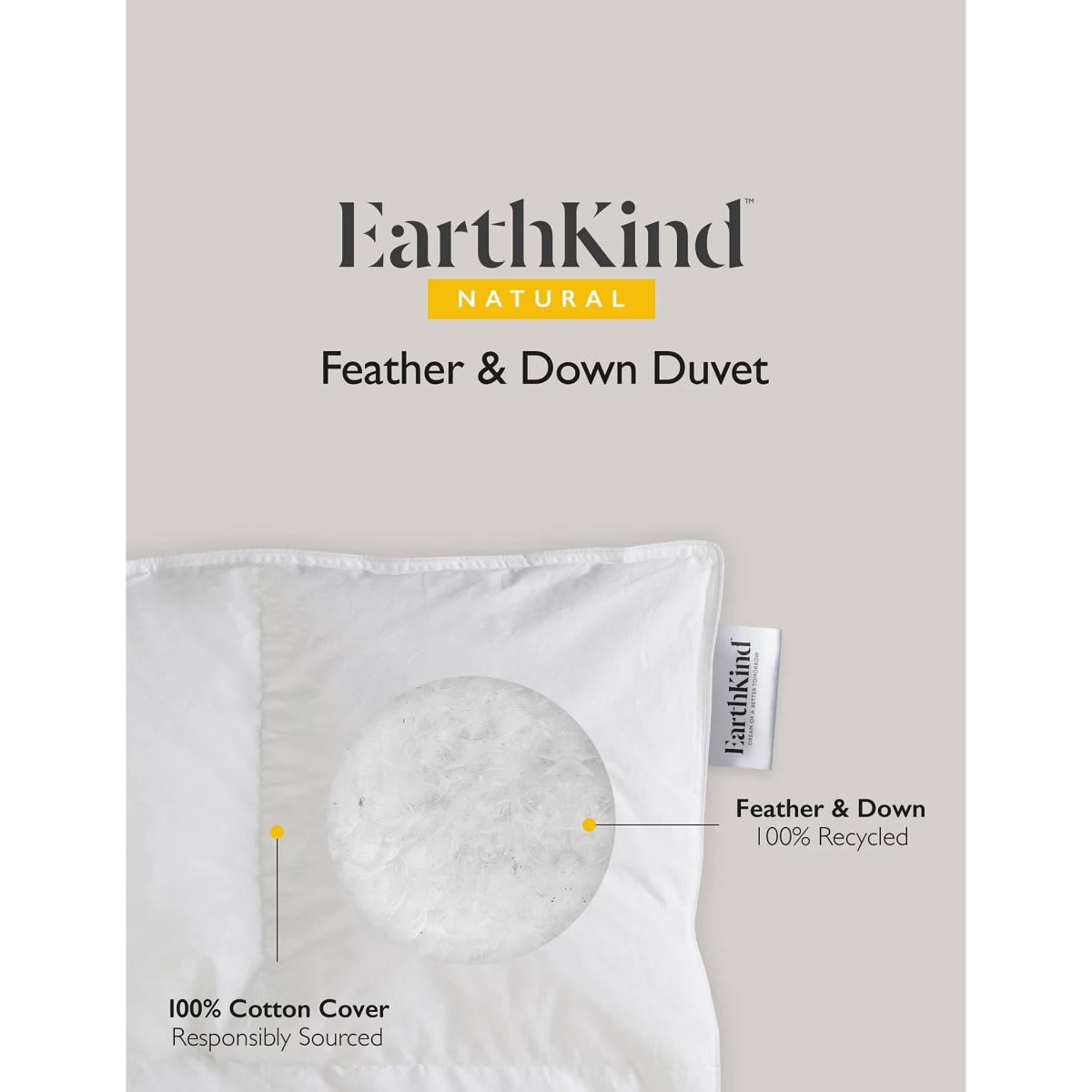 Earthkind Recycled Feather & Down 13.5 Tog Duvet - SGL - White, White – image 5