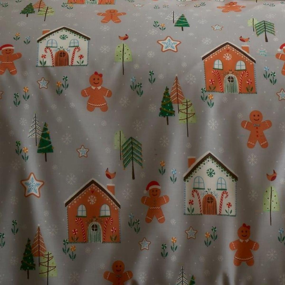Bedlam Christmas Gingerbread House Reversible Grey Duvet Set - Single, Cotton – image 2