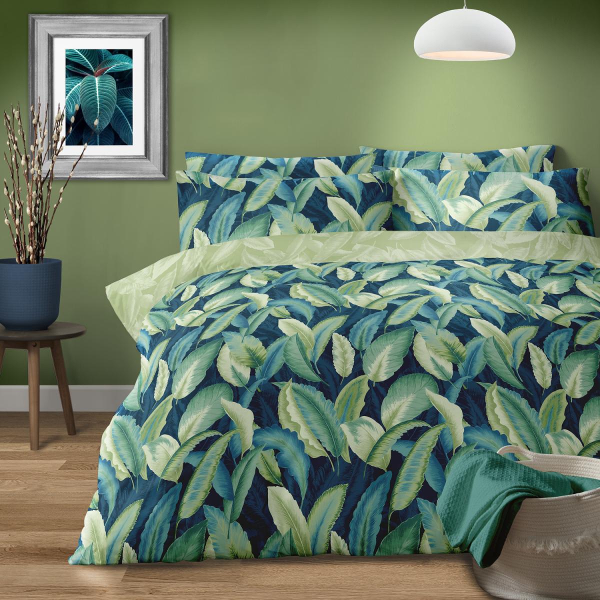 Antique Leaf Green Duvet Cover Set - Green / Single Duvet Set – image 1