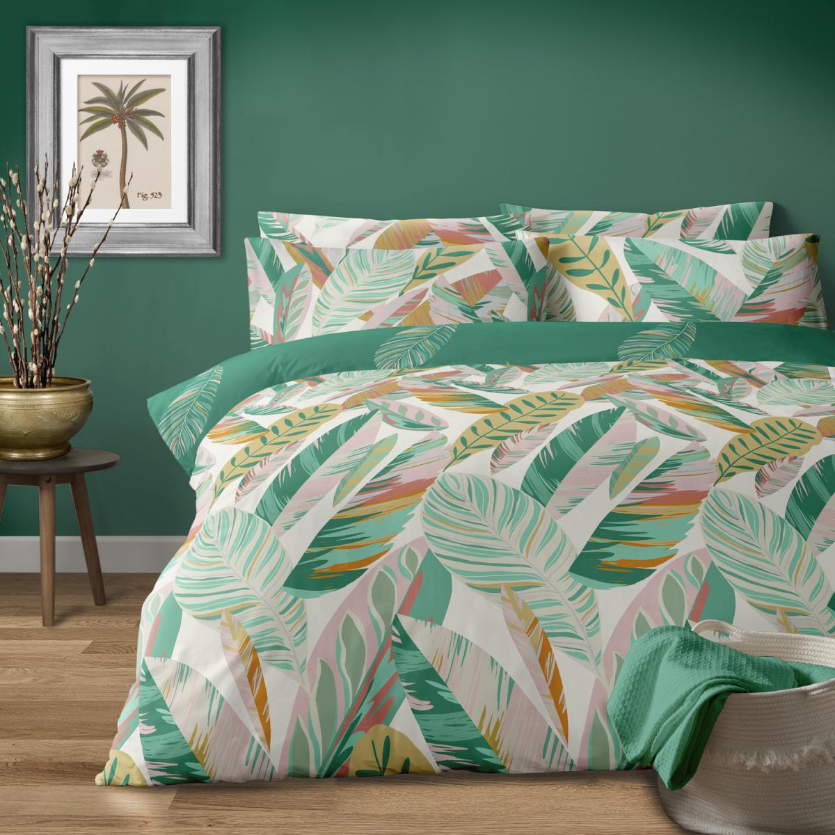 Palm Leaves Green Multi Duvet Cover Set - Green/Multi / Single Duvet Set – image 1