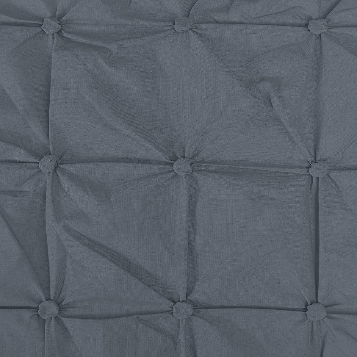 Sleepdown Rouched Pleat Duvet Set Quilt Cover Bedding - Charcoal / Single – image 4