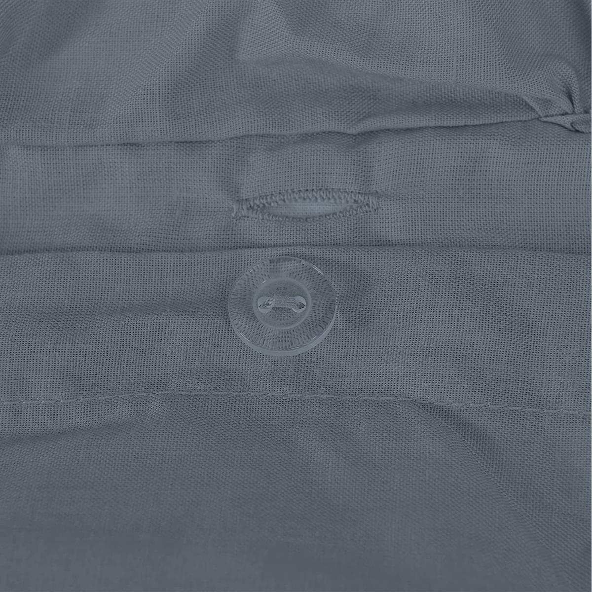 Sleepdown Rouched Pleat Duvet Set Quilt Cover Bedding - Charcoal / Single – image 6