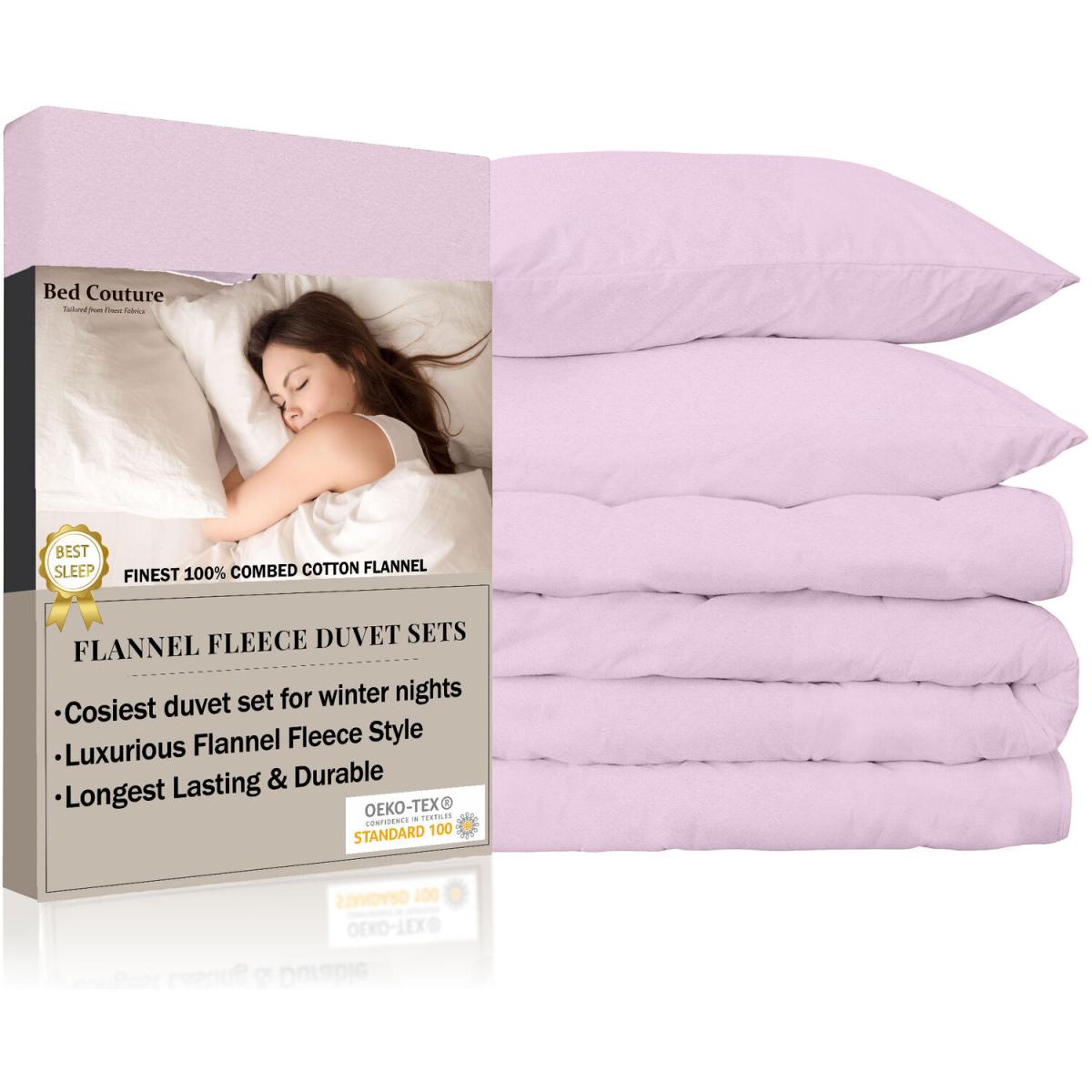 Bed Couture Flannel Duvet Set with pillowcases 65x65cm - Pink / Single – image 9