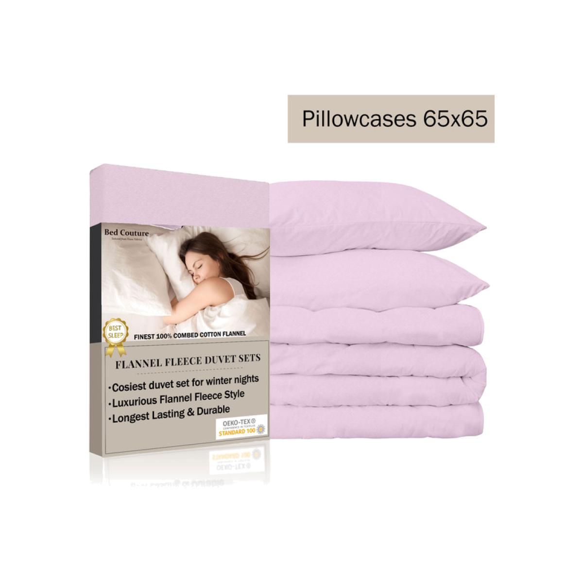 Bed Couture Flannel Duvet Set with pillowcases 65x65cm - Pink / Single – image 1