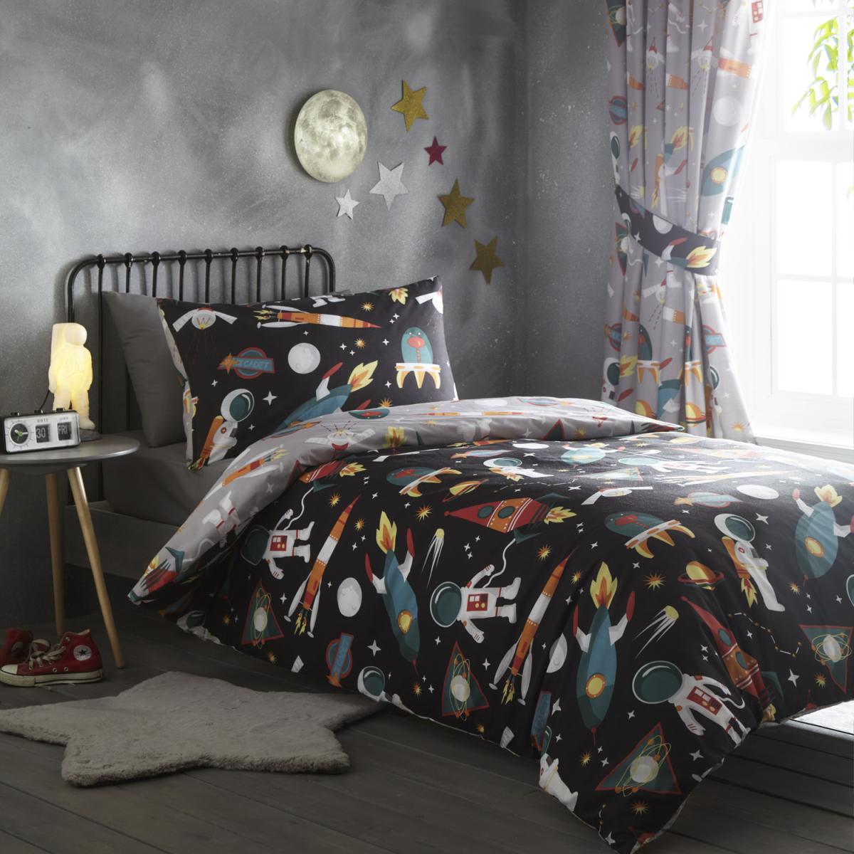 Spaceman Duvet Set - Grey / Single – image 2