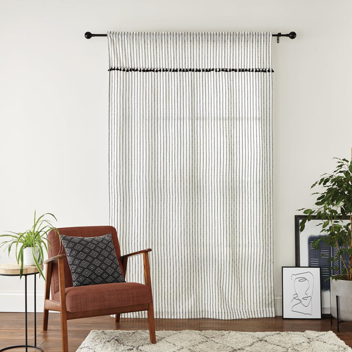 Lana Monochrome Tassel Voile Panel Black and white – image 4