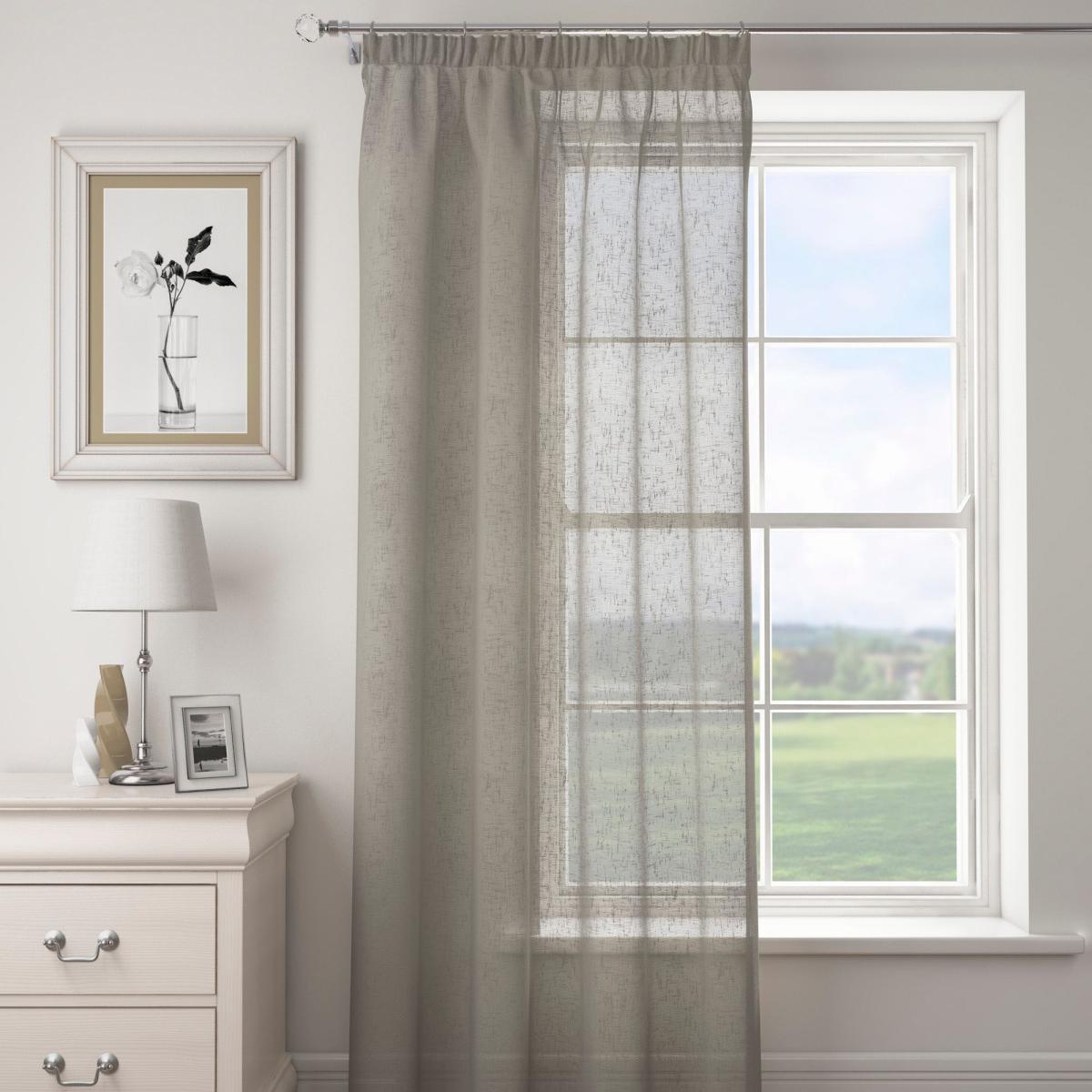 Boucle Dove Grey Tape Top Single Voile Panel Grey – image 2