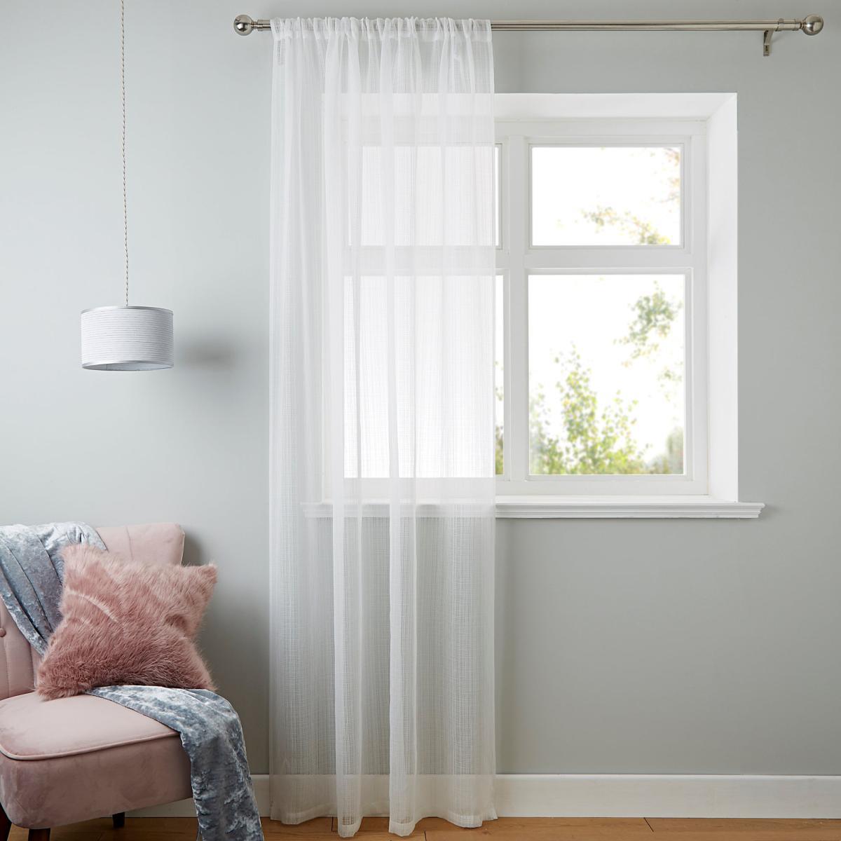 Aspen White Sheer Slot Top Single Voile Panel White – image 2